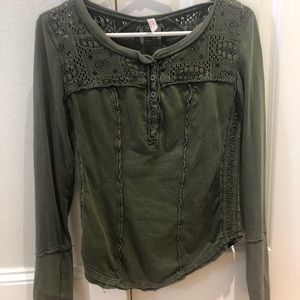 Free people forest green shirt